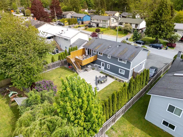 Aerial perspective of suburban area
