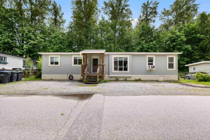 Manufactured / mobile home with view of scattered trees
