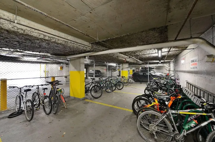Garage featuring bike storage