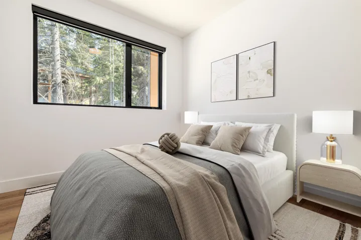 Bedroom with wood finished floors