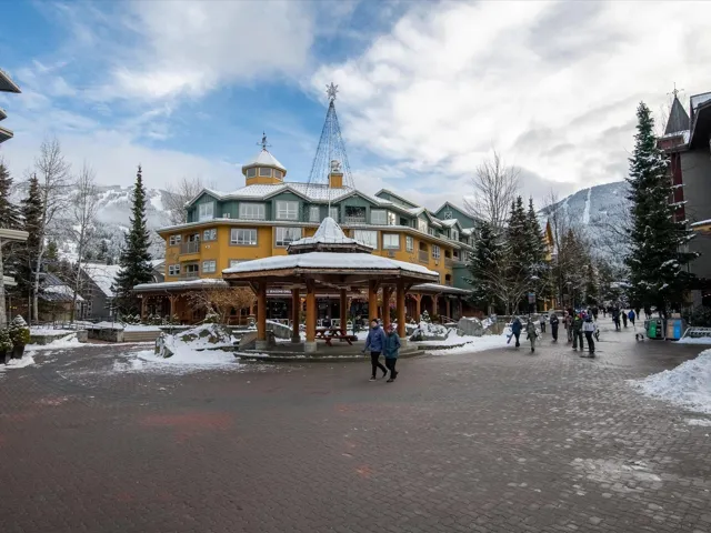 View of community with a gazebo and a mountain view