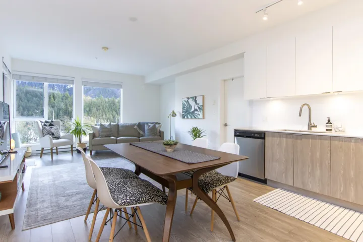 Dining area featuring light wood-type flooring