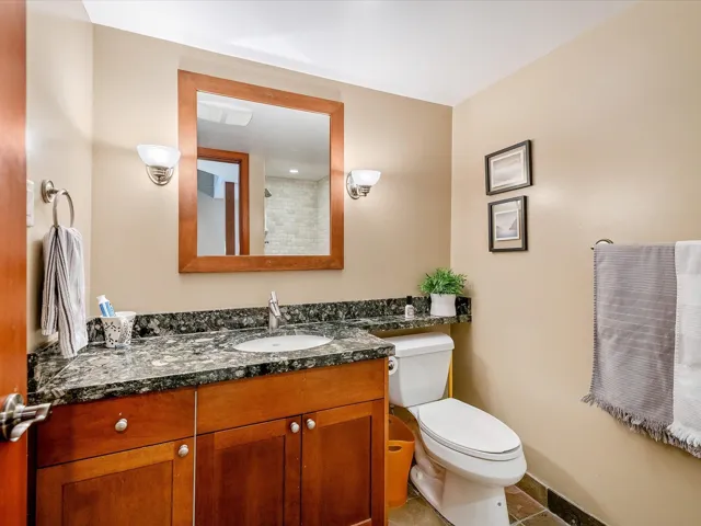 Bathroom featuring toilet and vanity