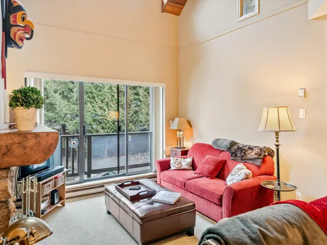 View of carpeted living area