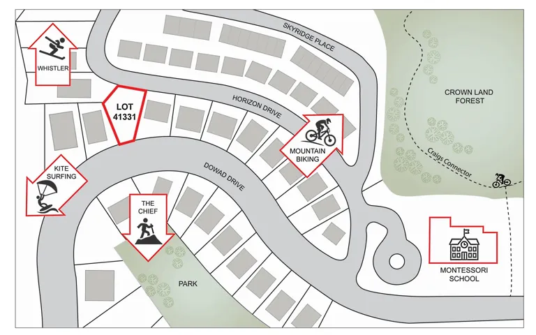 Map showing property parcels