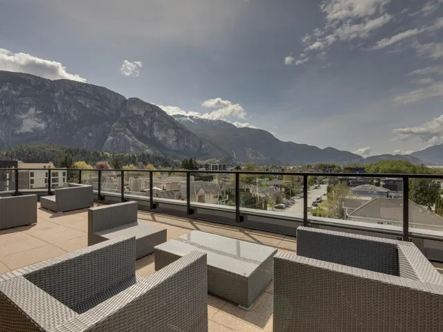 View of patio / terrace with outdoor lounge area, a mountain view, and a balcony