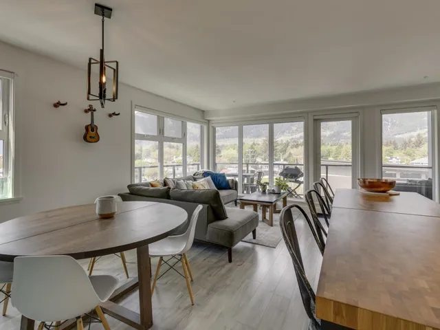 Dining area featuring light wood finished floors