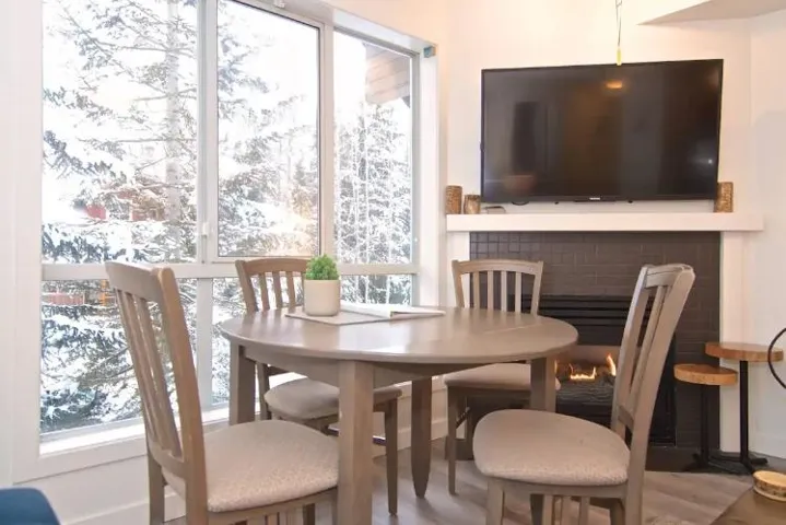 Dining space with baseboards