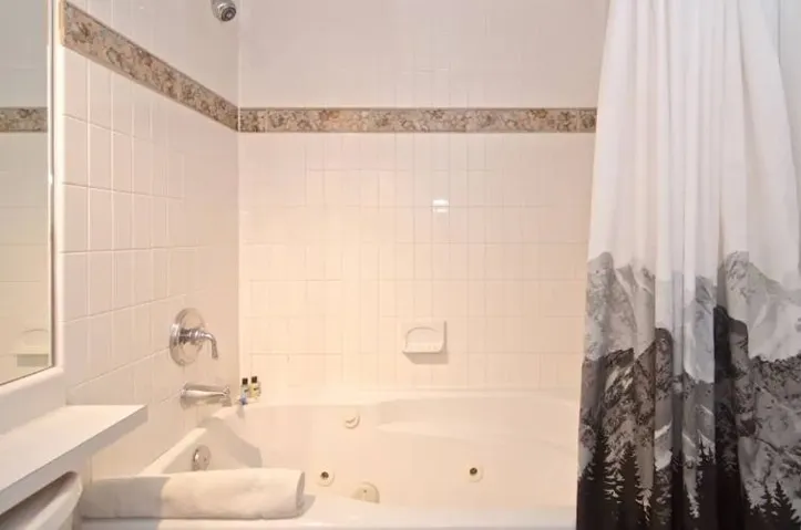 Full bath featuring a combined bath / shower with jetted tub