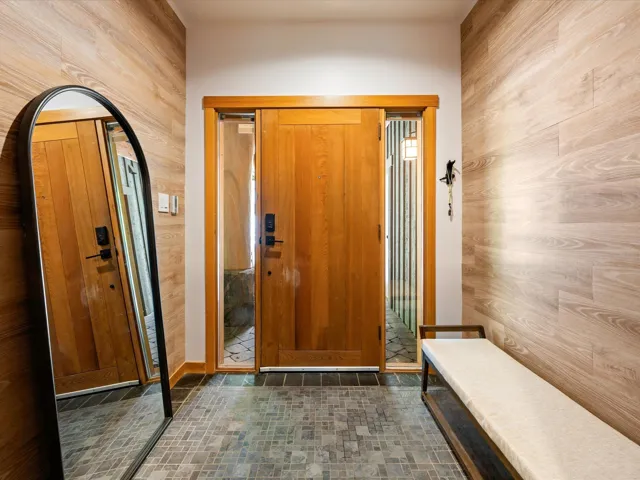 Foyer with baseboards