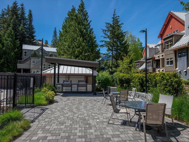 View of patio / terrace with exterior kitchen, a residential view, outdoor dining area, and fence