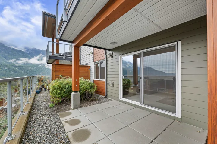 View of patio / terrace with a mountain view
