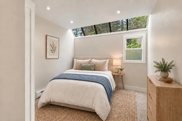 Upper window and skylight for abundant natural light