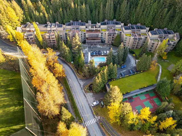Aerial view of apartment complex