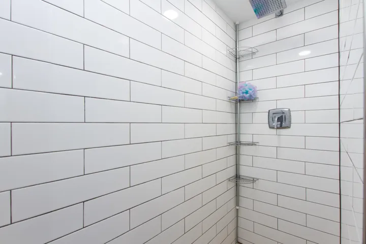 Bathroom with tiled shower
