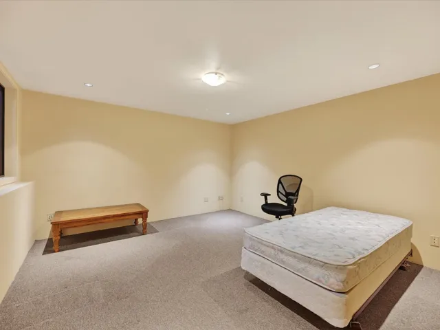 Bedroom featuring carpet floors and recessed lighting