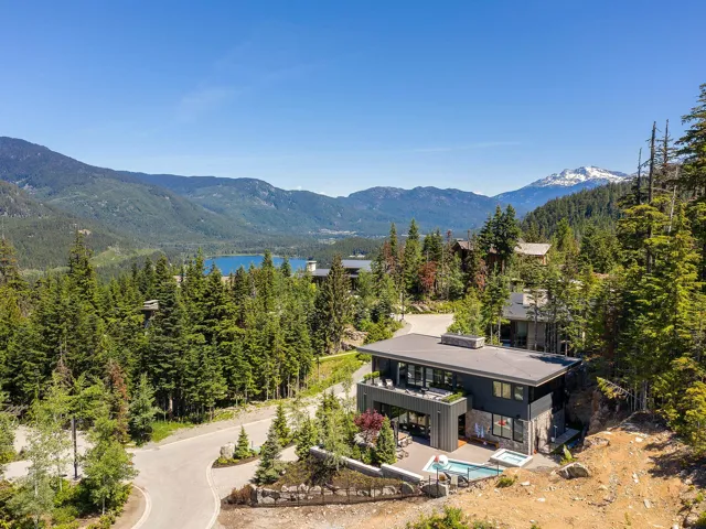 View of mountain background with a heavily wooded area