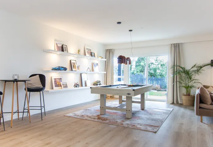 Recreation room featuring billiards and light wood-style floors