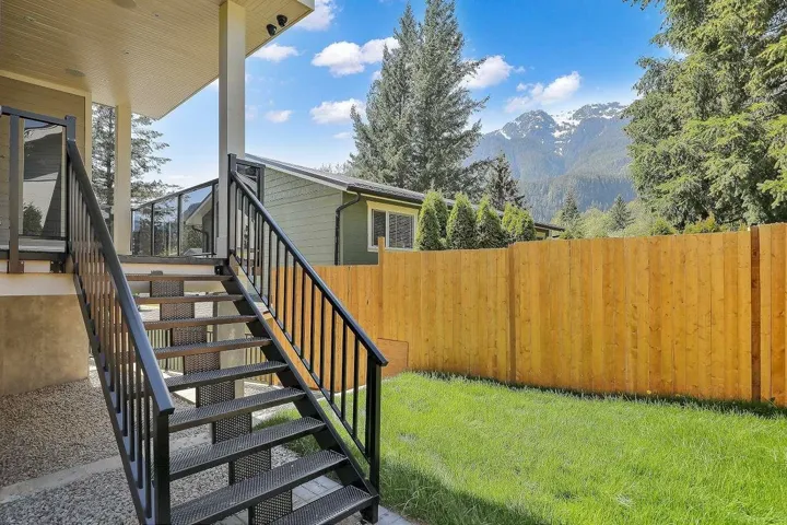 Stairs featuring a mountain view