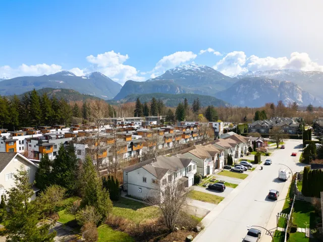 Property view of mountains with a residential view