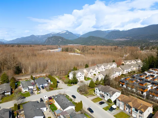 Bird's eye view featuring a mountain view and a residential view