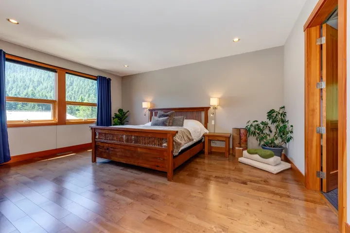Bedroom featuring light wood-type flooring and recessed lighting
