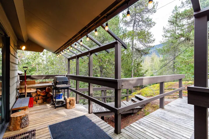 Wooden terrace with grilling area