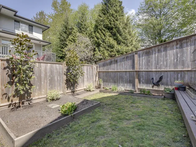 View of yard featuring a fenced backyard and a vegetable garden
