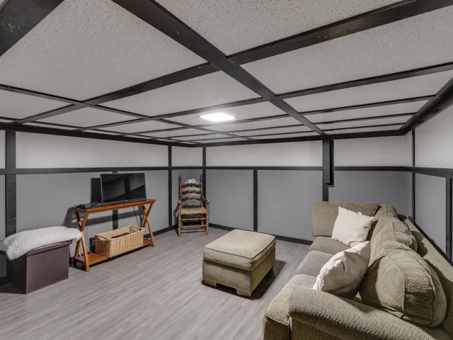 Living room featuring wood finished floors