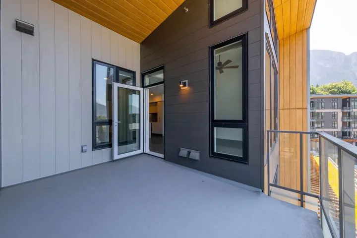 Patio / terrace featuring a mountain view
