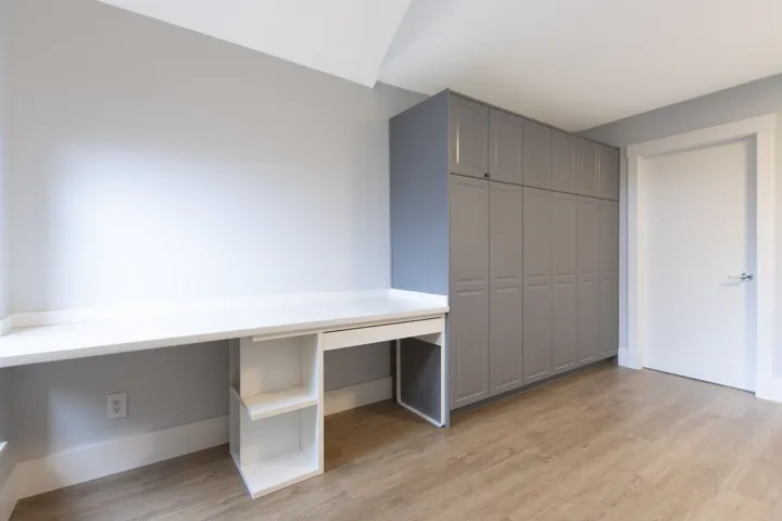 Unfurnished bedroom featuring light wood-style flooring and a closet