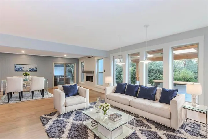 Living room with wood finished floors