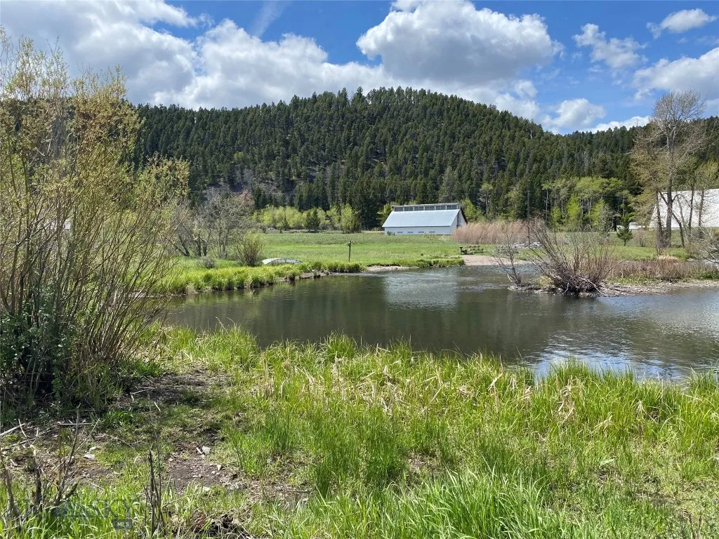 Pond and view of mountain in back ground
