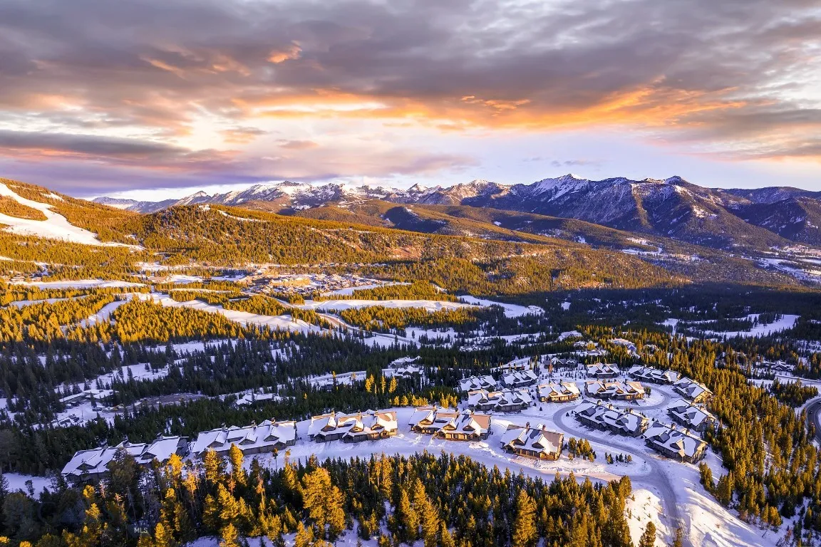Aerial view of Inspiration Point Neighborhood and viewshed of the Spanish Peaks.