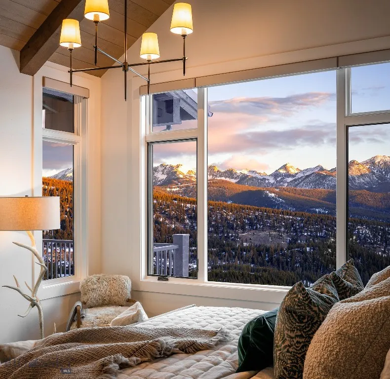 Views of the Spanish Peaks from primary bedroom.