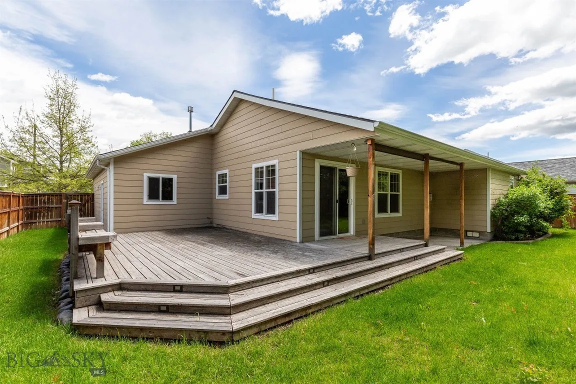 Partially covered deck and patio space