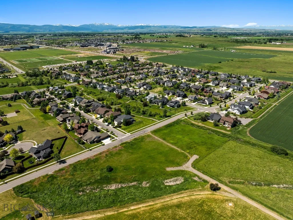Overhead view of the lots from the northeast