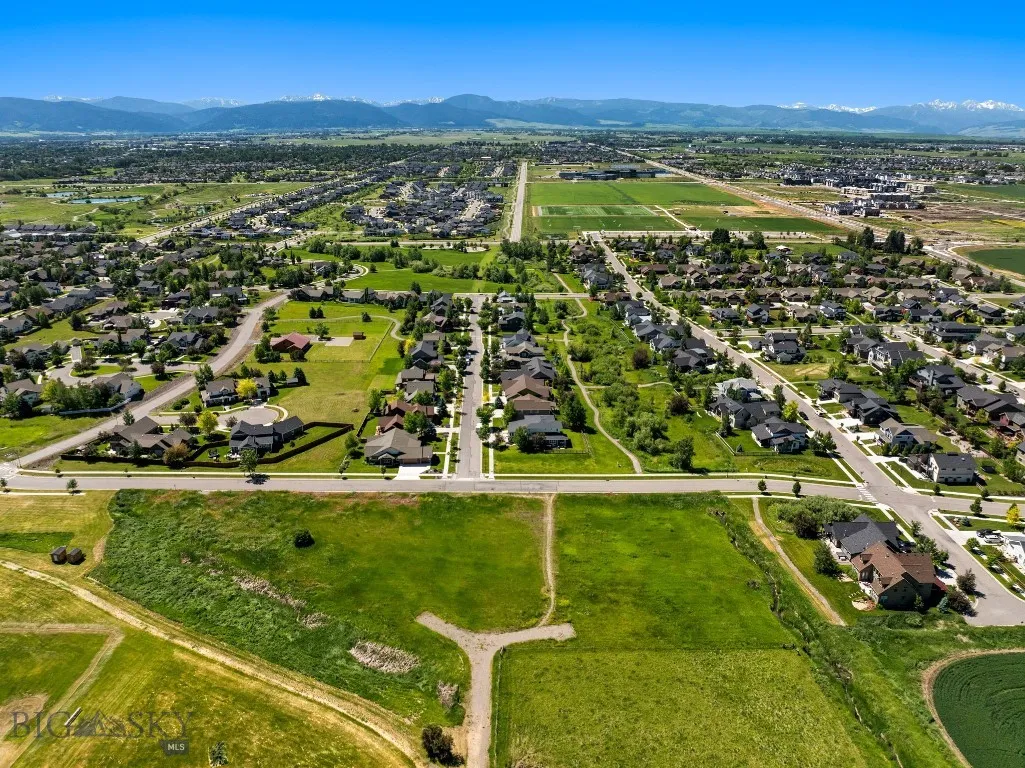 Overhead view of the lots from the north