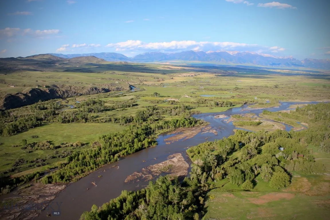 Bird's eye view of the Gallatin River.  Private access from the Ranch.