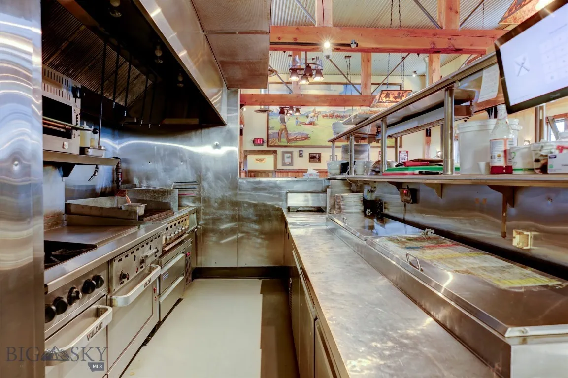Kitchen with stainless steel counters