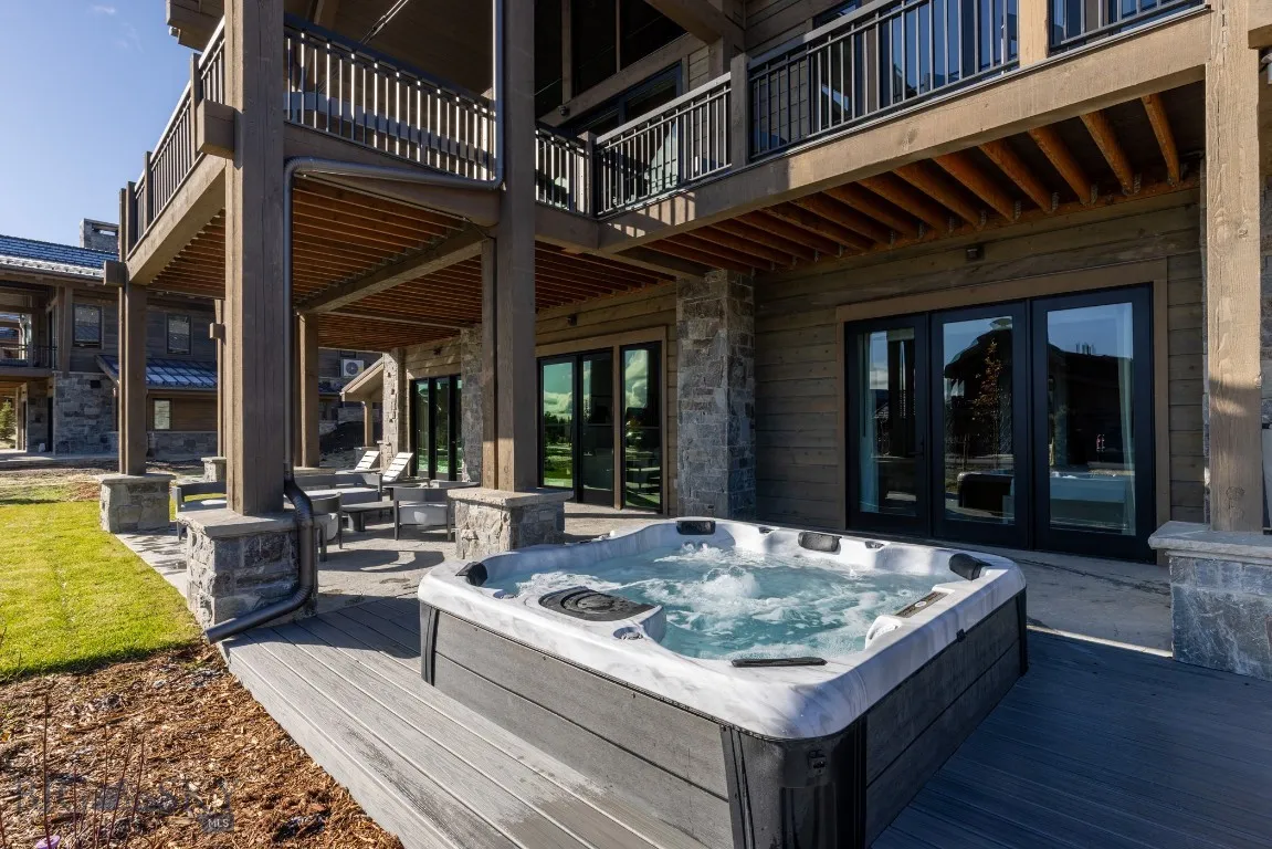 Wooden deck with french doors