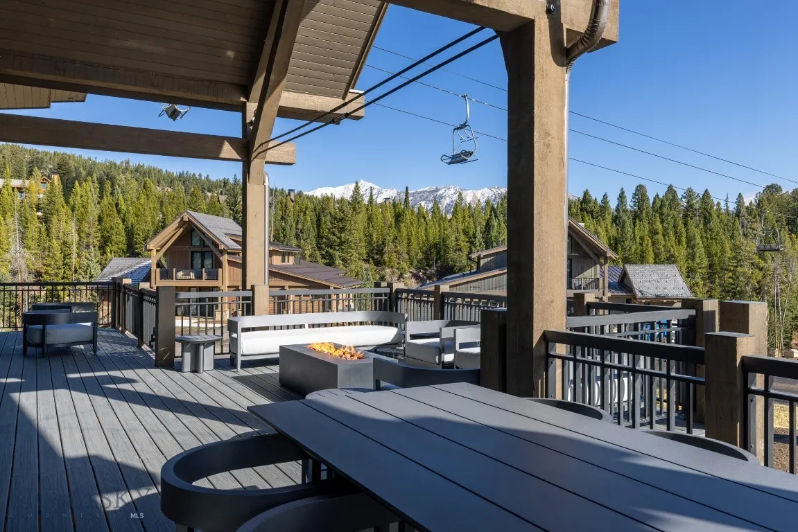 Deck with a fire pit
