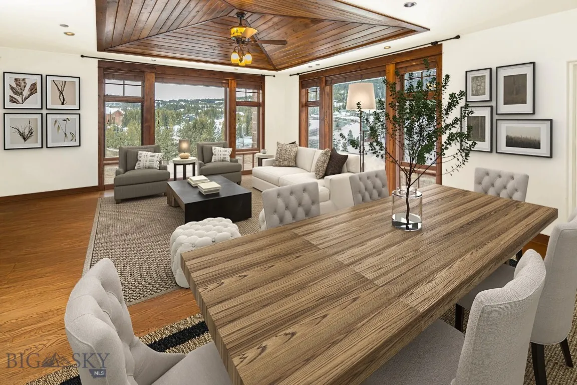 Virtually staged living area