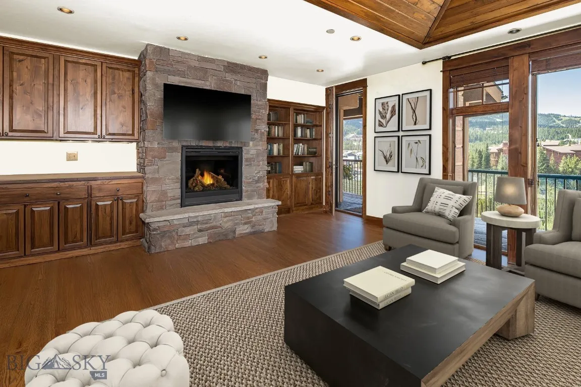 Virtually staged living area