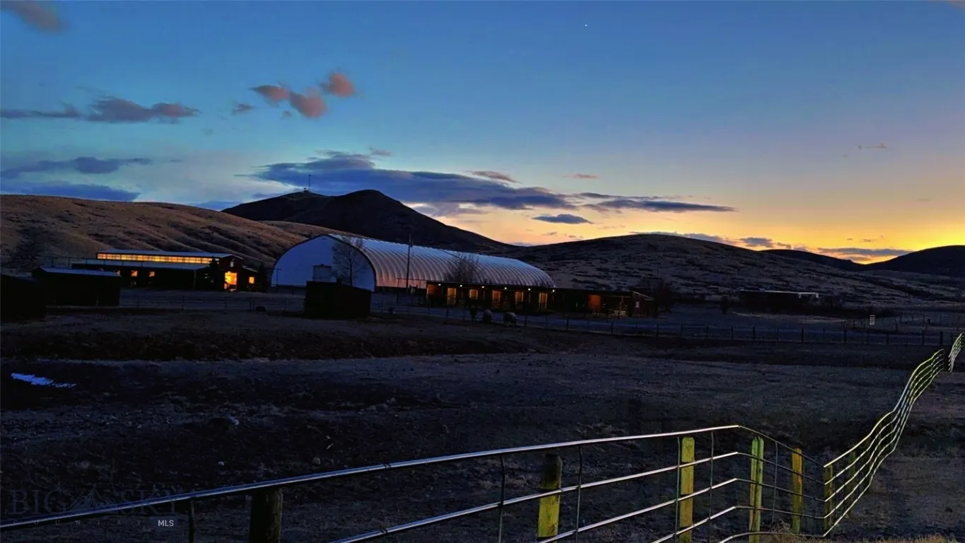Evening Indoor Arena and Horse Barn