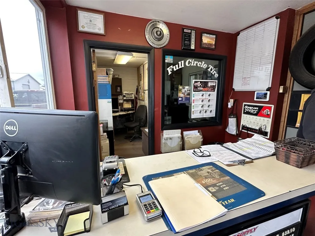 Front desk looking into the office
