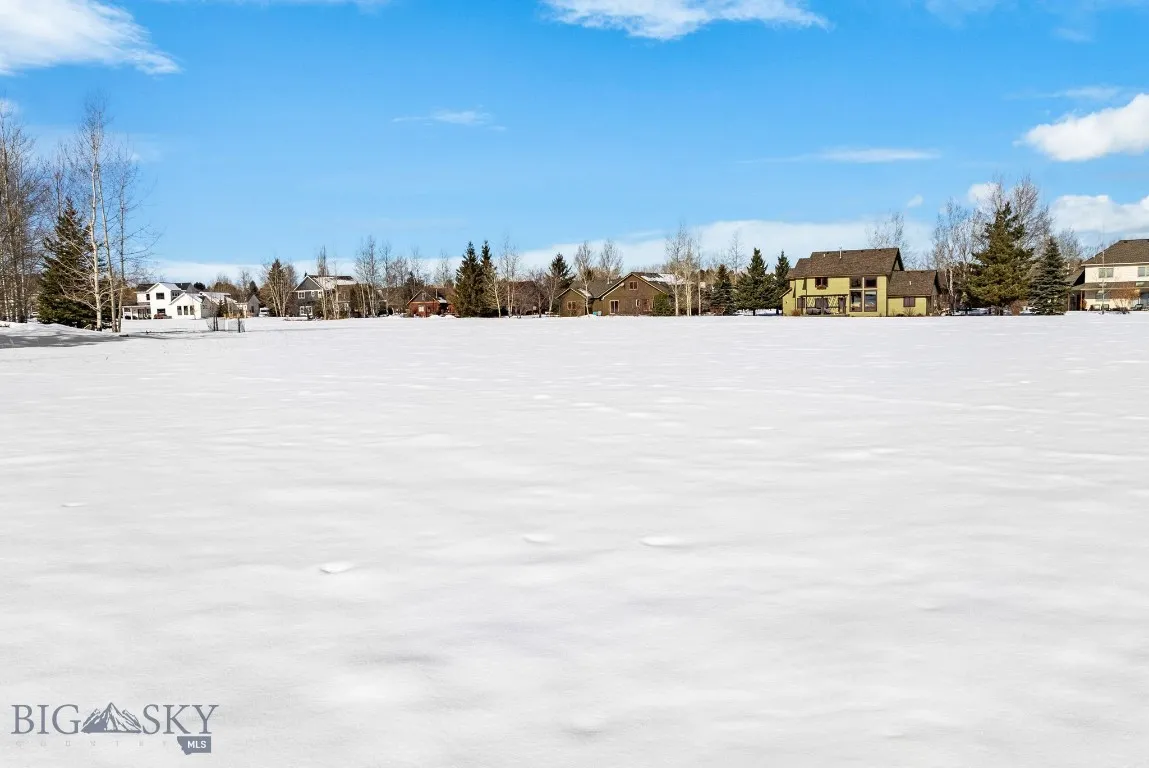 Open space behind lot in winter