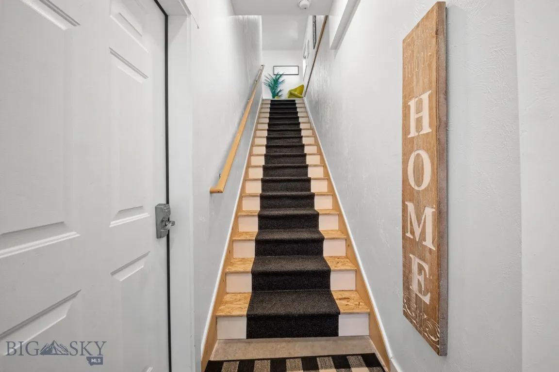 Back down stairs into garage