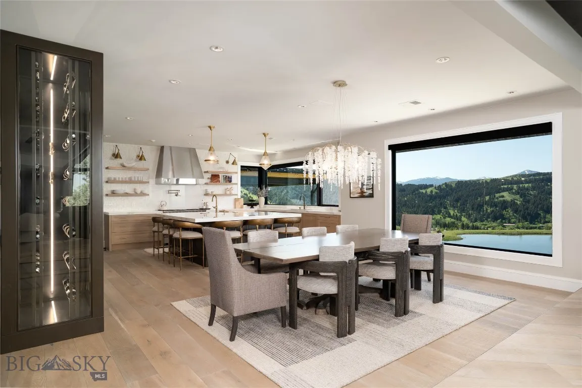 Open Concept Kitchen with large island and open dining area