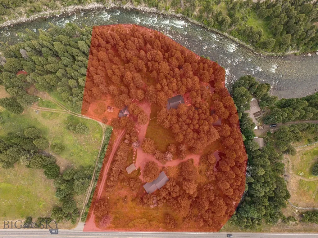 Aerial view of the property